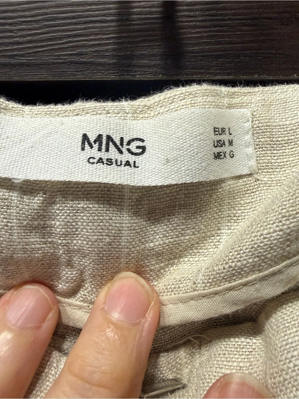 Mango Cream Wide-Leg Linen Cropped Pants